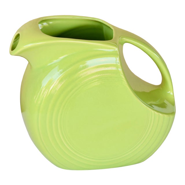 1950s Fiesta Ware Lime Green Large Disk Pitcher
