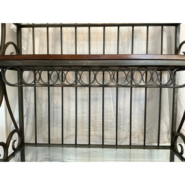 Brown Old World Metal Bakers/Wine Rack For Sale - Image 8 of 17