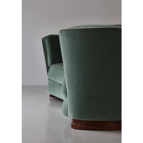 Large Danish Sofa in Green Velvet, 1940s For Sale - Image 9 of 15
