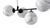 Mid-Century Modern Starburst Chandelier in Black Metal & Glass from Cassina For Sale - Image 3 of 10