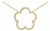 Late 20th Century 14K Yellow Gold Diamond 5 Leaf Clover Floral Pendant Necklace For Sale