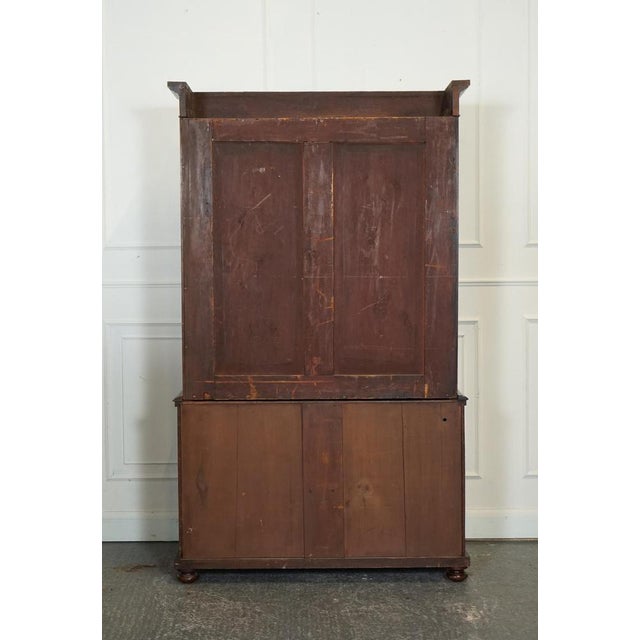 Dresser Bookcase Display Cabinet on Chest of Drawers with Black Leather Top For Sale - Image 17 of 18