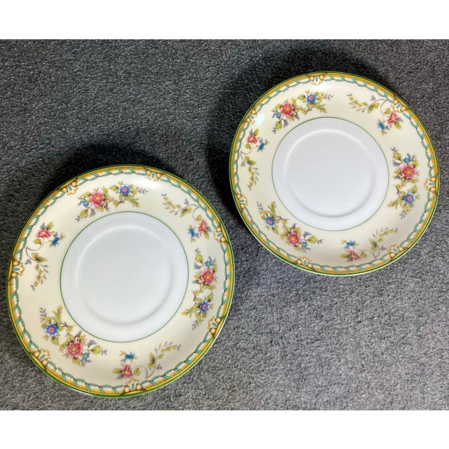 1930s 1930s Noritake Pecos Flat Cream Soup Bowl & Saucer Set- 4 Pieces For Sale - Image 5 of 8