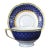 1920s Ceralene Malmaison Cobalt Raynaud Limoges France Cobalt Blue With Gold Stars Cup and Saucer Rooster Mark For Sale