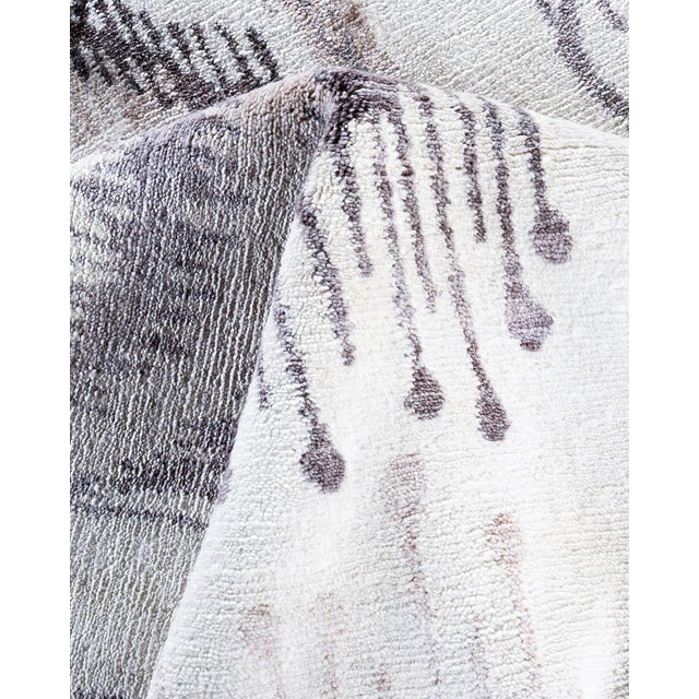 Textile Modern, One-of-a-Kind Hand-Knotted Area Rug - Ivory, 9' 2" x 11' 9" For Sale - Image 7 of 8