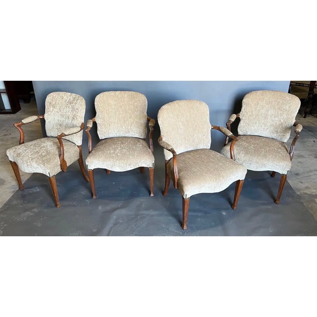 Gray Handsome Pair of 19th Century Georgian Style Armchairs '2 Pair Available' For Sale - Image 8 of 10