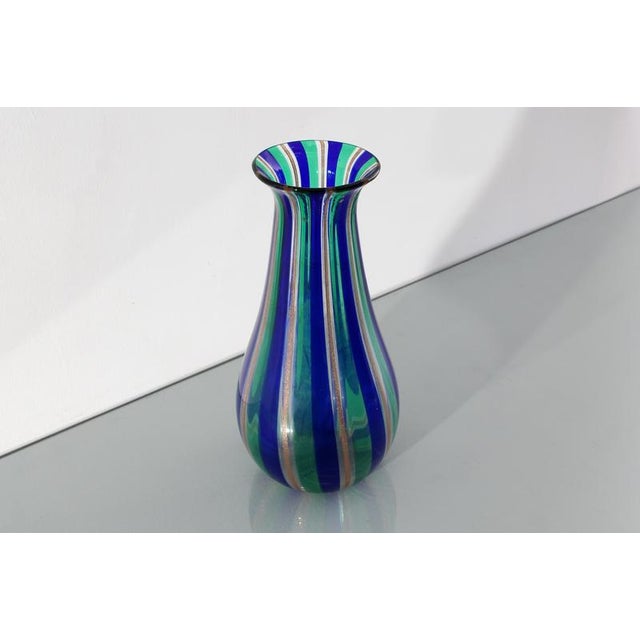 Mid-Century Blown Murano Glass Vase in the style of Venini, Italy, 1960s For Sale - Image 4 of 12