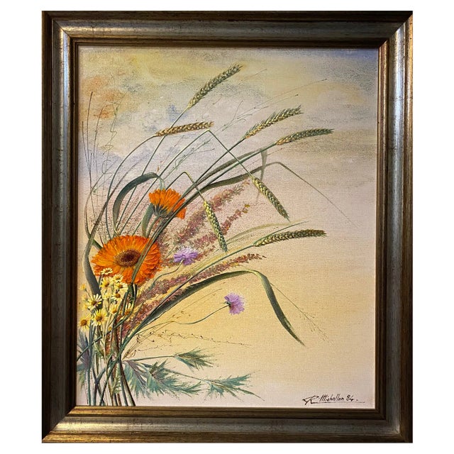 René Michallon, The Seven Ears of Happiness, Oil on Canvas, 1986, Framed For Sale