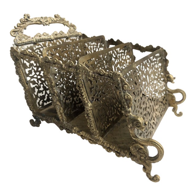Antique Brass Letter Holder For Sale