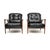 An absolutely stunning and very rare pair of vintage Swedish armchairs in leather by Inge Andersson. The model is called...