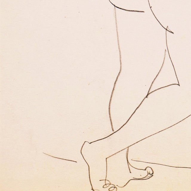 Victor Di Gesu 'Standing Nude' by Victor Di Gesu, 1954 California, Paris, Louvre, Academie Chaumiere, San Francisco Art Association, Los Angeles County Museum of Art For Sale - Image 4 of 7