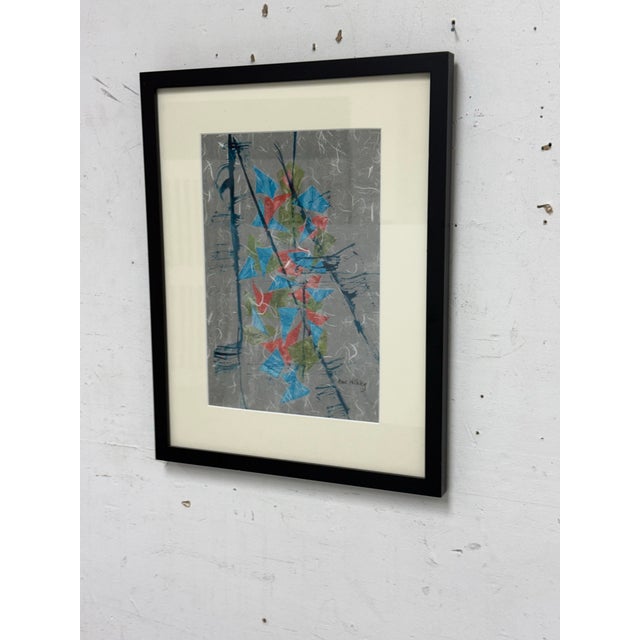 Abstract Anne Hillsley for Tibet Collection Windhorse Prayer Flag Artwork, Framed For Sale - Image 3 of 12