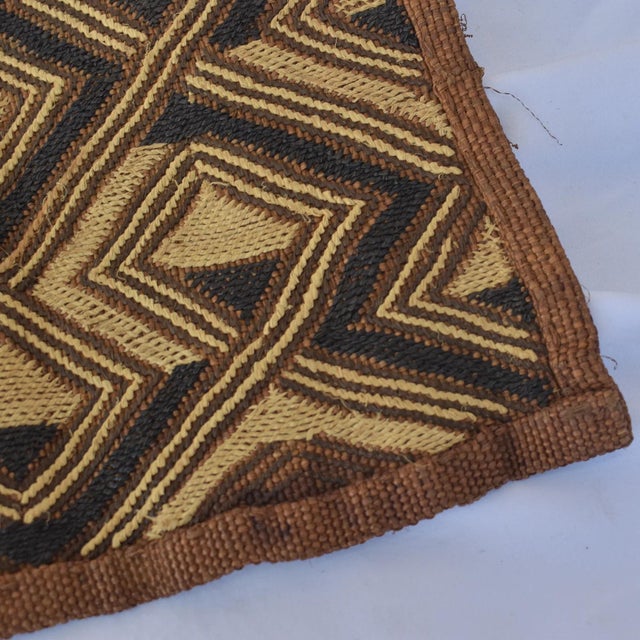 Early 20th Century Early 20th Century Kuba Double Square Raffia Textile 44.5x22Inch For Sale - Image 5 of 8