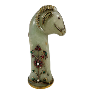 19th Century Mogul Jade Handle With Gemstones