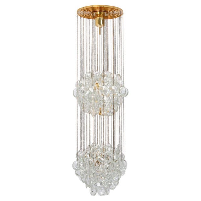 Delicate Gilt Brass Crystal Chandelier by Palwa, 1970s For Sale - Image 14 of 14