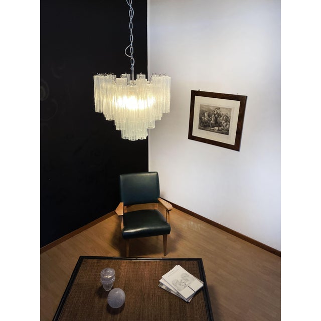 Murano Glass Tube Chandelier, 1990 For Sale - Image 9 of 17