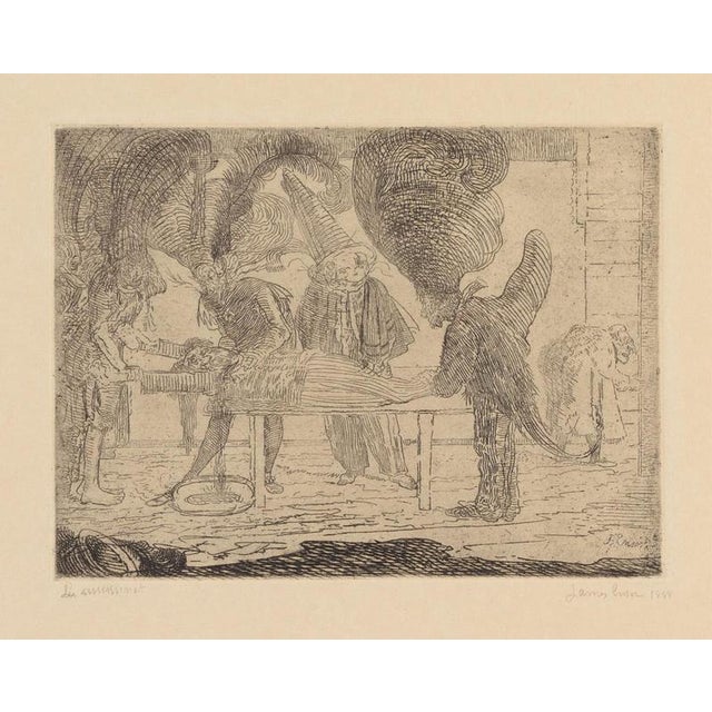 James Ensor, Assassinat, 1888, Etching on Japanese Paper For Sale - Image 4 of 4