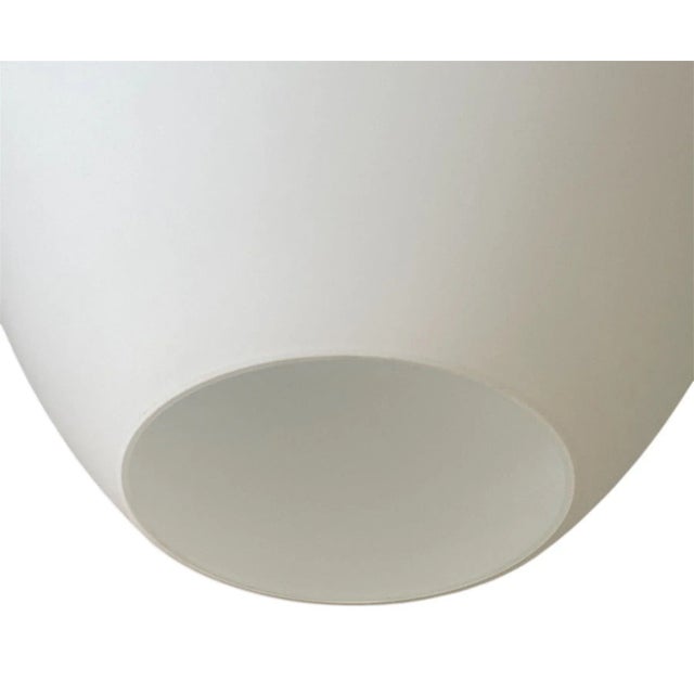 Glass Set of Six Italian Murano Milky White Glass Pendants, 1980's. For Sale - Image 7 of 7