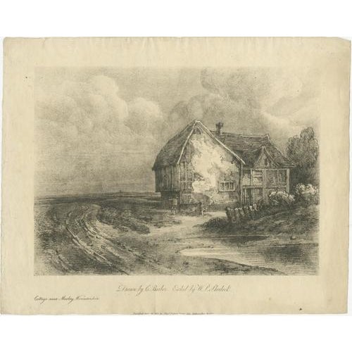 After D. Cox & C. Barber, English Cottage & Trees, 1811, Etchings, Set of 2 For Sale - Image 3 of 9