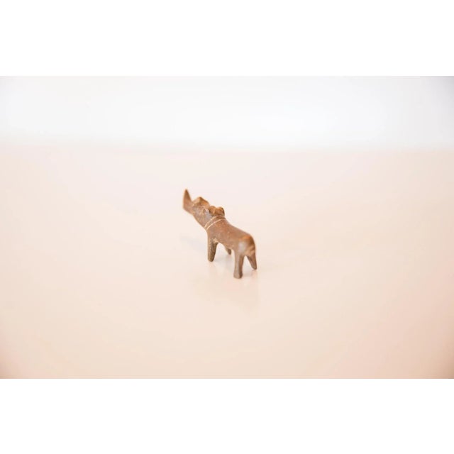 Vintage African Mini Copper Rhino For Sale - Image 4 of 7