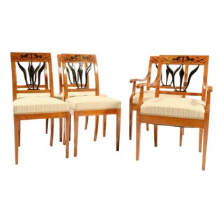 Biedermeier Style Dining Chairs, Bonn, 1890, Set of 4 For Sale