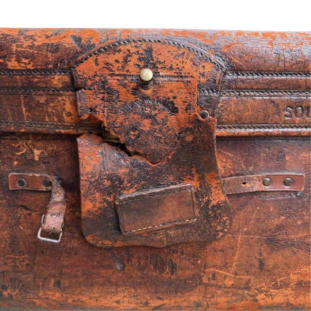 19th Century Leather Portmanteau for Dutch Oil Tycoon Sir Henri Deterding For Sale - Image 12 of 17