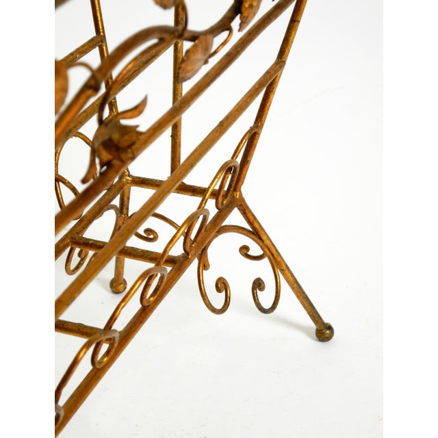Mid-Century Modern Newspaper and Magazine Rack with Gilded Metal Frame, 1950s For Sale - Image 17 of 18