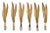 Vintage 24Kt Gold-Plated Cocktail Forks With Leaf Handles- Set of 6 For Sale