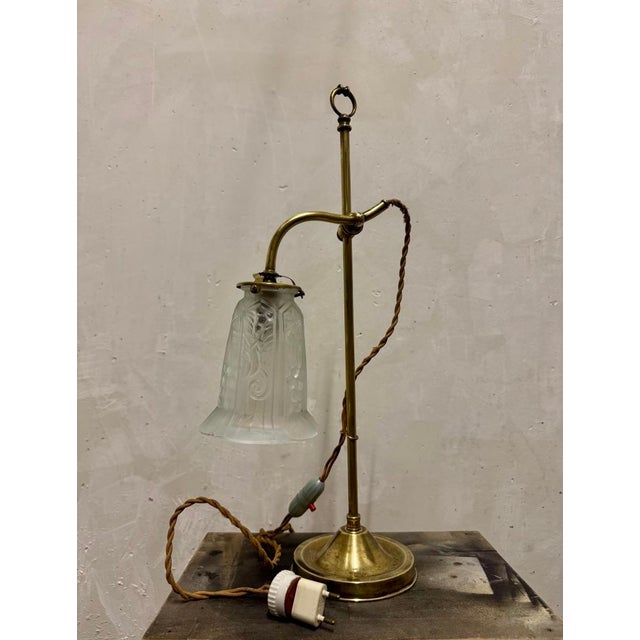 Metal Art Deco Table Lamp, 1920 For Sale - Image 7 of 11