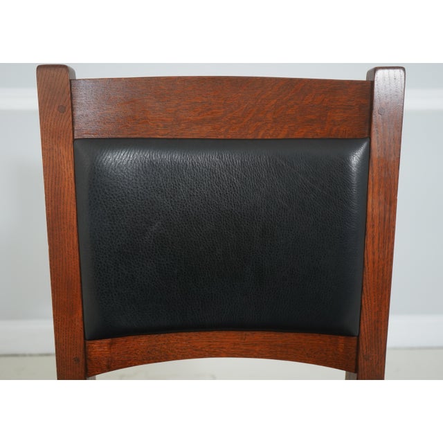 2010s Pair Stickley Mission Oak Bar or Bistro Chairs For Sale - Image 5 of 18