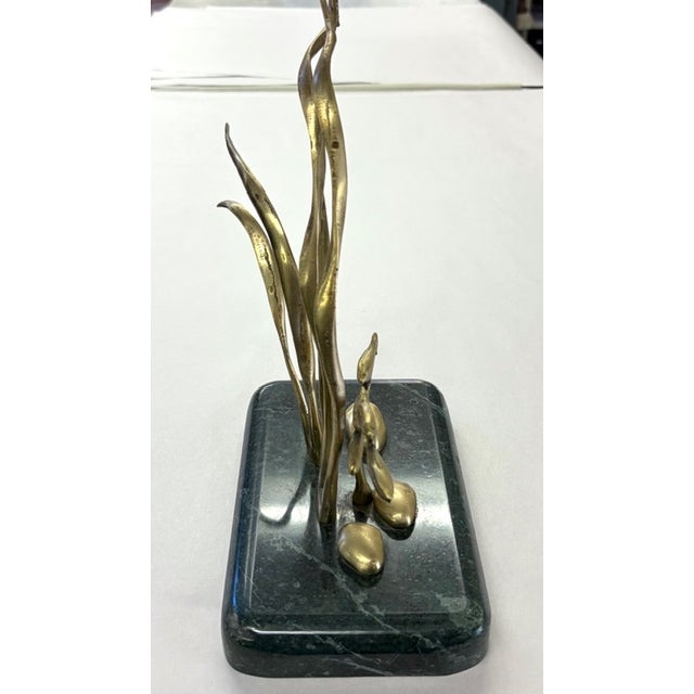 Mid 20th Century Mid Century Brass Sculpture With Marble Base - Attributed to Bijan For Sale - Image 5 of 10