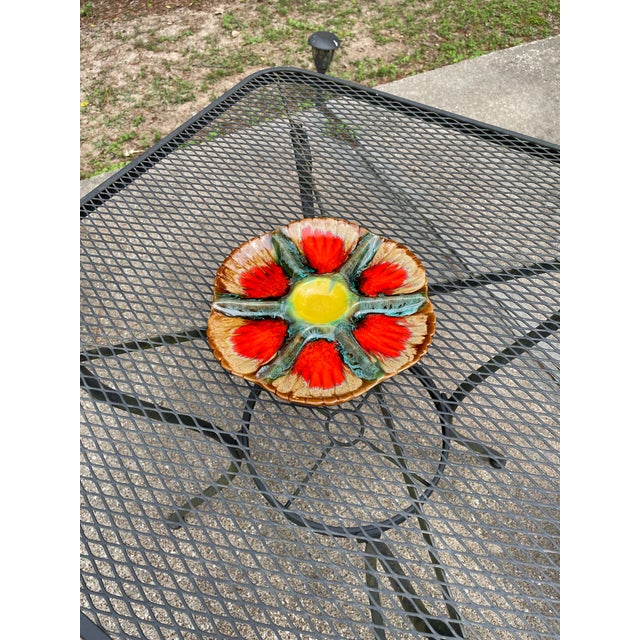 Mid 20th Century French Vallauris "Volcano" Majolica Oyster Plate For Sale - Image 13 of 14