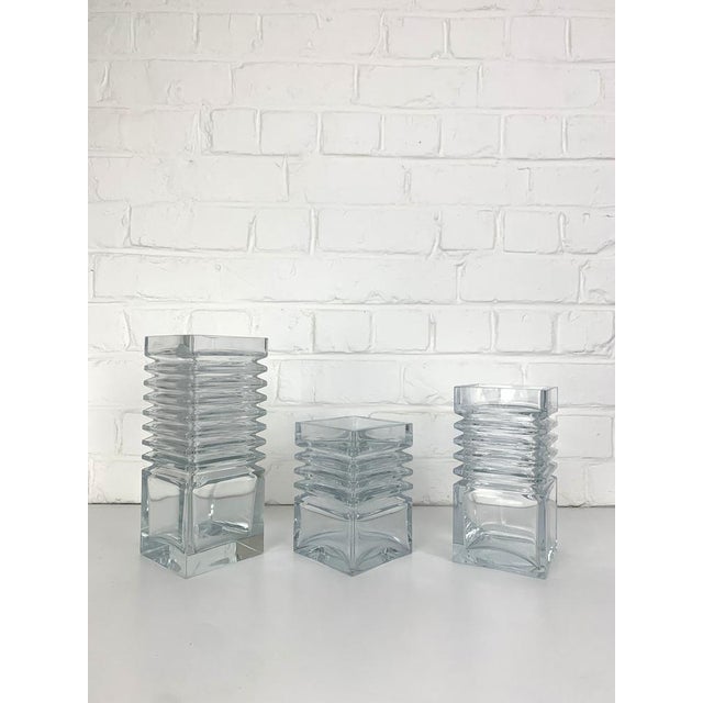 Mid-Century Modern Accordion Vases by Tamara Aladin for Riihimäki Lasi, Finland, 1971, Set of 3 For Sale - Image 3 of 15