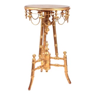 French Louis XVI Revival Gilt Tripod Side Table For Sale