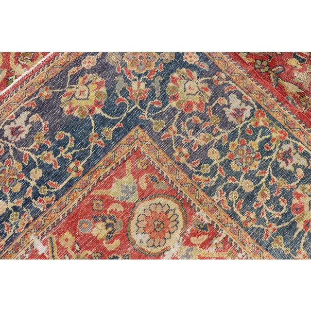 Antique Persian, 19th Century Sultanabad Rug in Rust, Blue, Gold, Yellow & Green 8'1 X 13' For Sale - Image 16 of 16