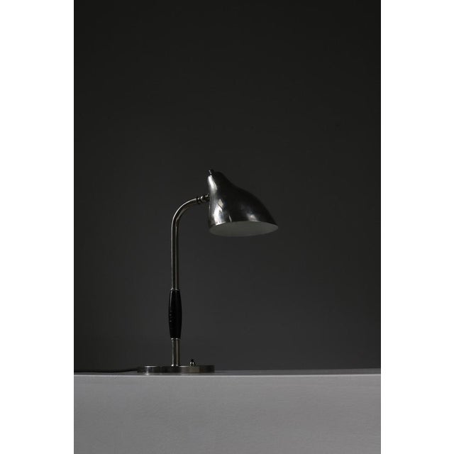 Metal Scandinavian Modern Chromed Table Lamp attributed to Vilhelm Lauritzen, 1940s For Sale - Image 7 of 16