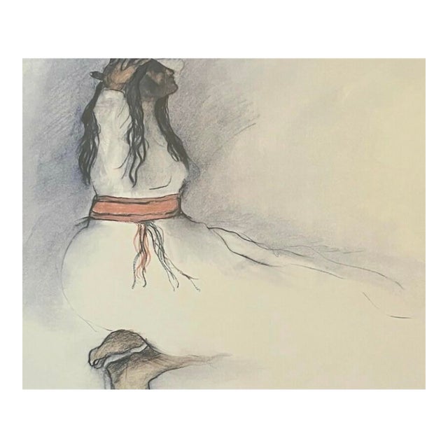 Vintage Signed R. C. Gorman Navajo Woman Exhibition Print, 1976 For Sale