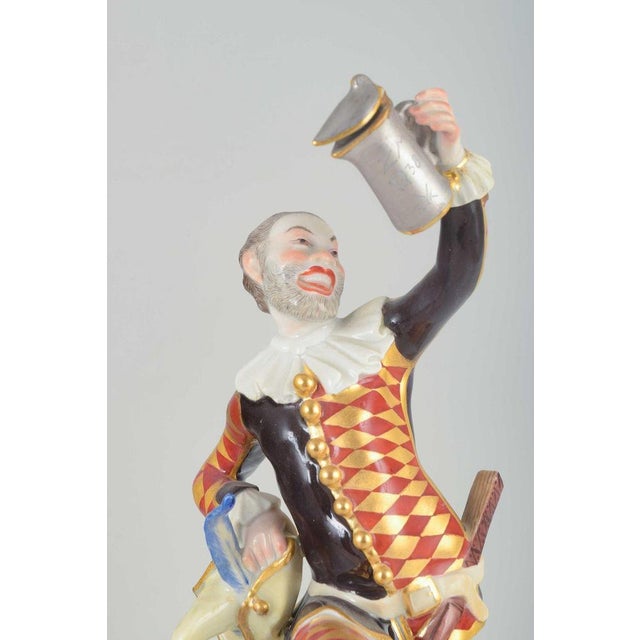 Meissen Porcelain Figure “Harlequin”. Magnificent and highly detailed porcelain figure of Harlequin in a classic Commedia...