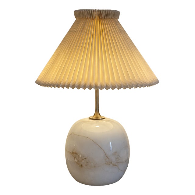 Sakura Table Lamp with Le Klint Cream Shade by Michael Bang for Holmegaard, Denmark, 1980s For Sale