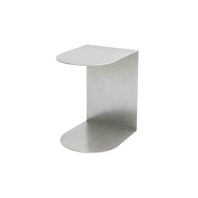 C Shaped Side Table in Stainless Steel by Veliento For Sale - Image 6 of 10