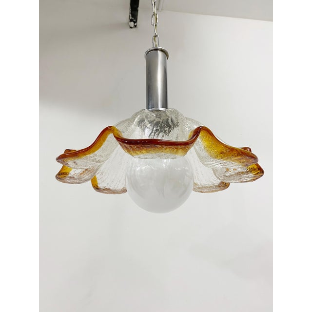 Murano Italian Glass Flower Chandelier Pendant Chairish