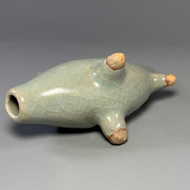 19th Century Antique Chinese Longquan Celadon Fish Form Water Dropper For Sale - Image 5 of 6