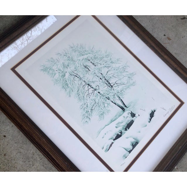 A snowy tree landscape numbered 136/300. Signed by the artist. Comes double matted and custom framed, ready to hang!...