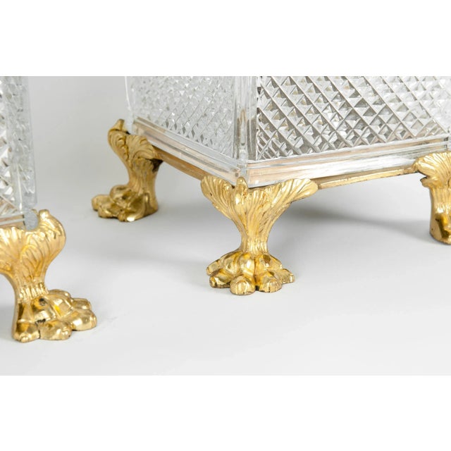 Late 19th Century Late 19th Century Gilt Bronze / Cut Glass Vases / Centerpieces For Sale - Image 5 of 13