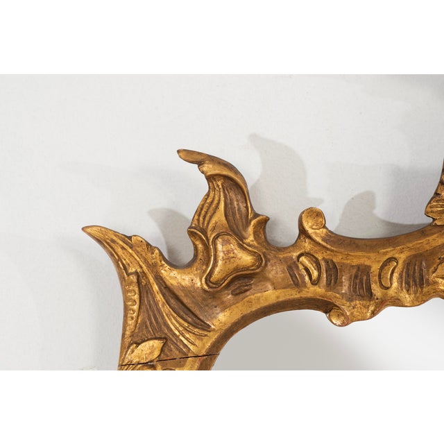 Wood Italian Neoclassical Giltwood Mirror and Pair of Mirrored Candle Sconces, Circa 1950 For Sale - Image 7 of 13