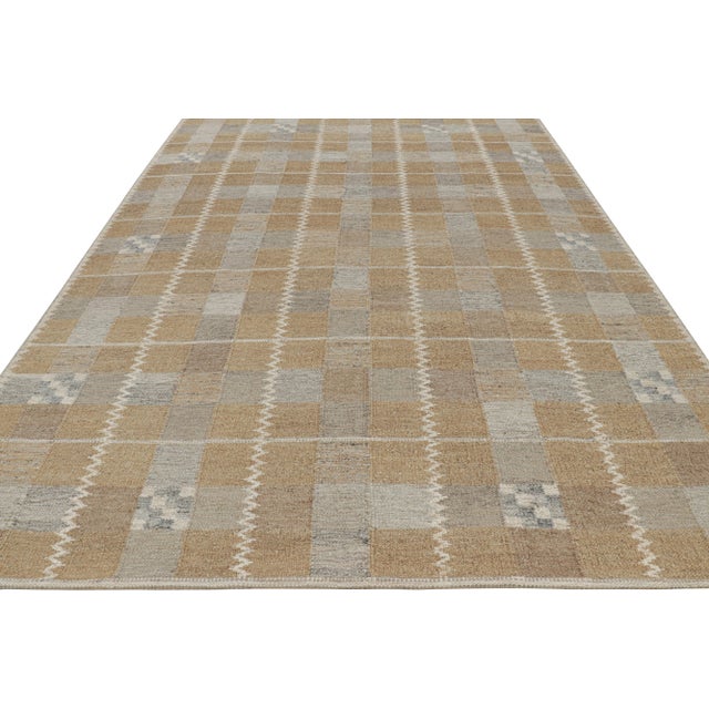 Not Yet Made - Made To Order Rug & Kilim’s Scandinavian Style Rug with Brown and Gray Geometric Pattern - 3x12 For Sale - Image 5 of 7
