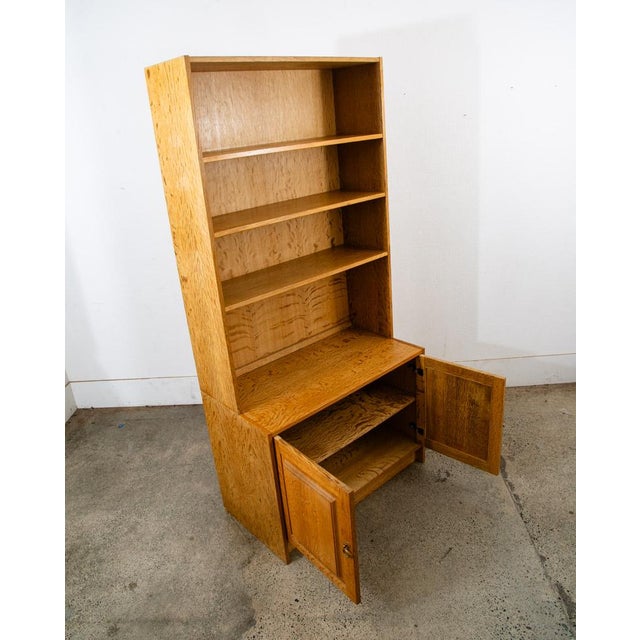 1960s Mid Century Danish Modern Cabinet Display 2 Doors Henning Kjernulf Oak Shelving For Sale In Sacramento - Image 6 of 12