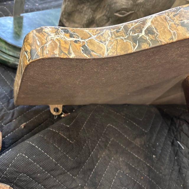 Faux Marble Console Bracket With Decorative Single Lion Leg For Sale In Atlanta - Image 6 of 11