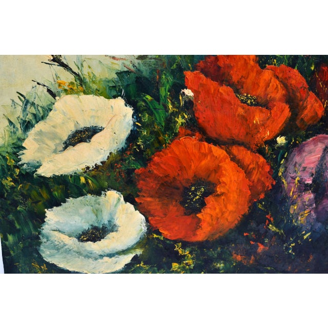 Vintage Jack Hammell Flowers Oil Painting For Sale - Image 4 of 6