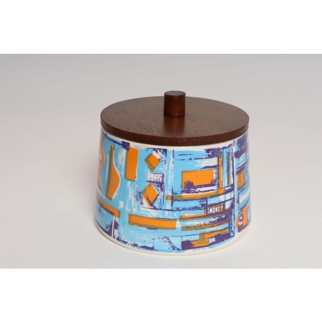 1950s Vintage Elfi Stadler for Schramberg Faience Ceramic Lidded Jar / Canister / Box For Sale - Image 5 of 17